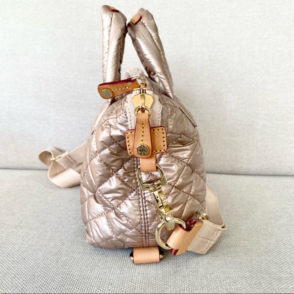 MZ Wallace Small Sutton Deluxe Crossbody Tote Bag in Pale Rose Gold - Picture 7 of 13
